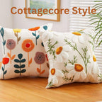 Embroidered Boho Beige Throw Pillow Cover — 18" - View 4