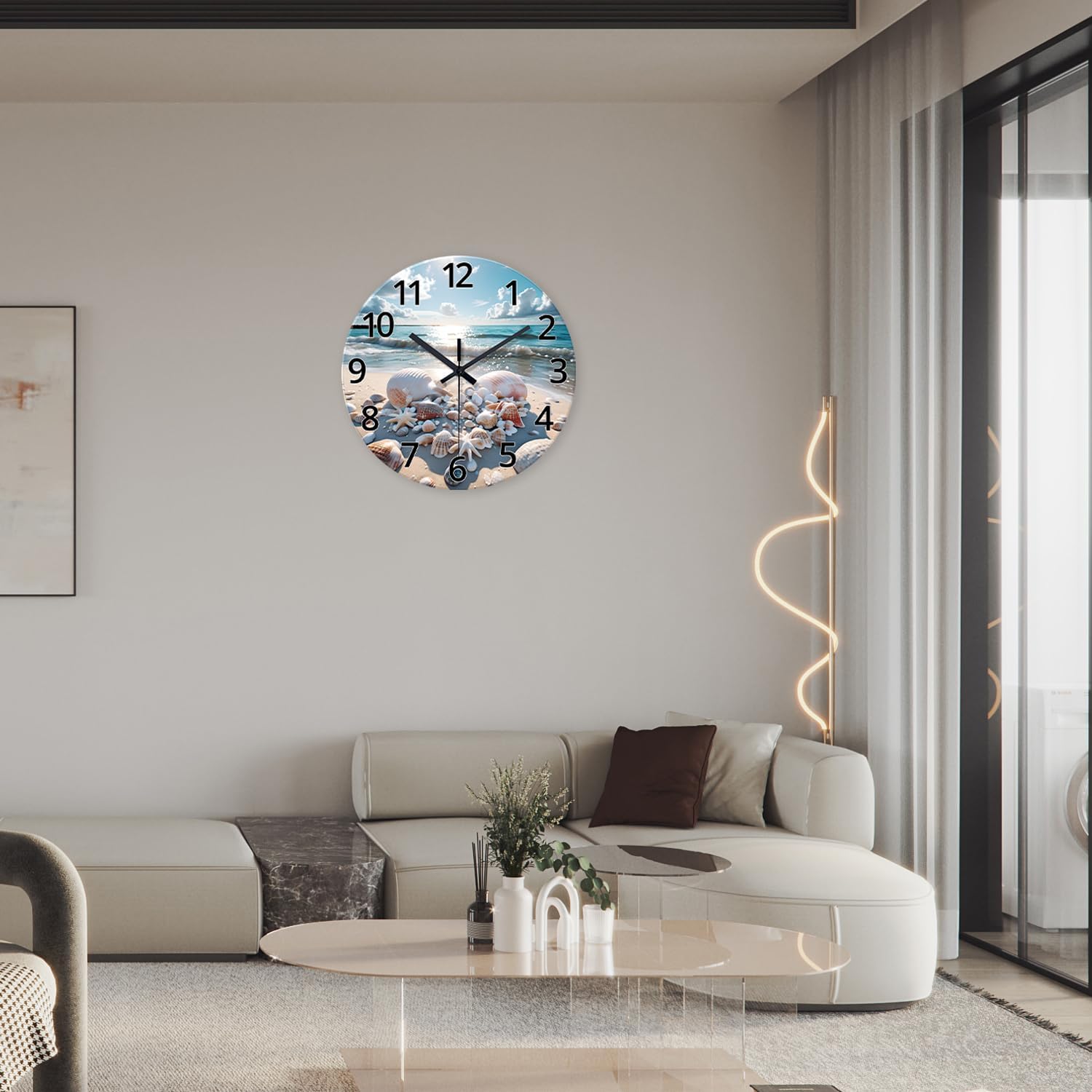 Battery Operated Modern Black Wall Clock — 12" - View 2