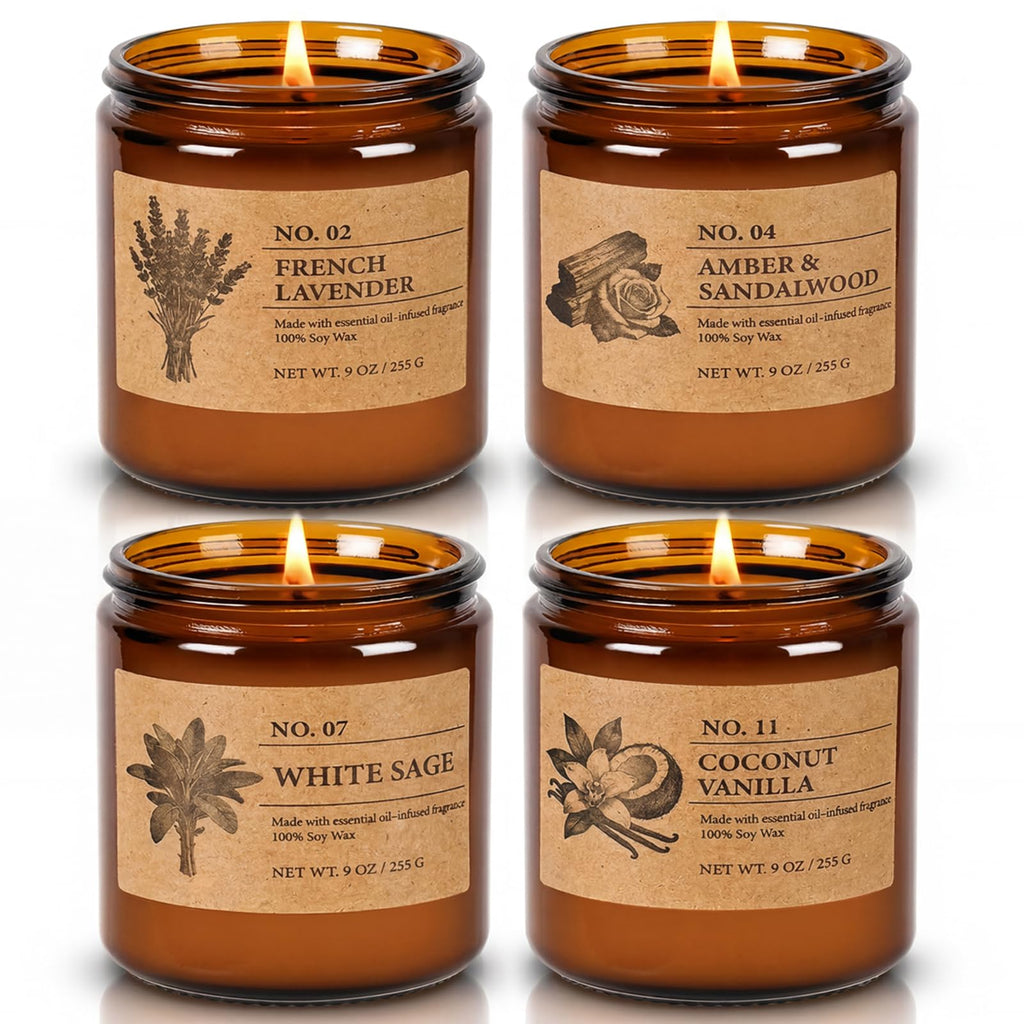 Soy Wax Orange Scented Candle — Set of 4