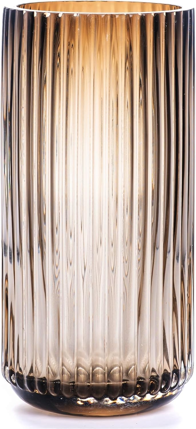 Black Flower Vase — 5" — Glass Amber