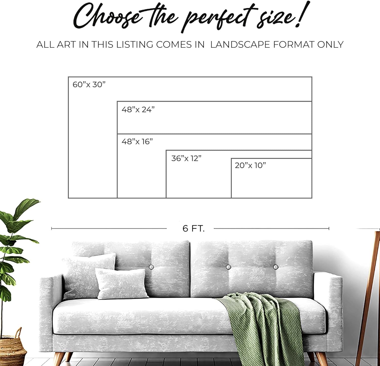 Personalized Farmhouse Beige Wall Art — 48" - View 5