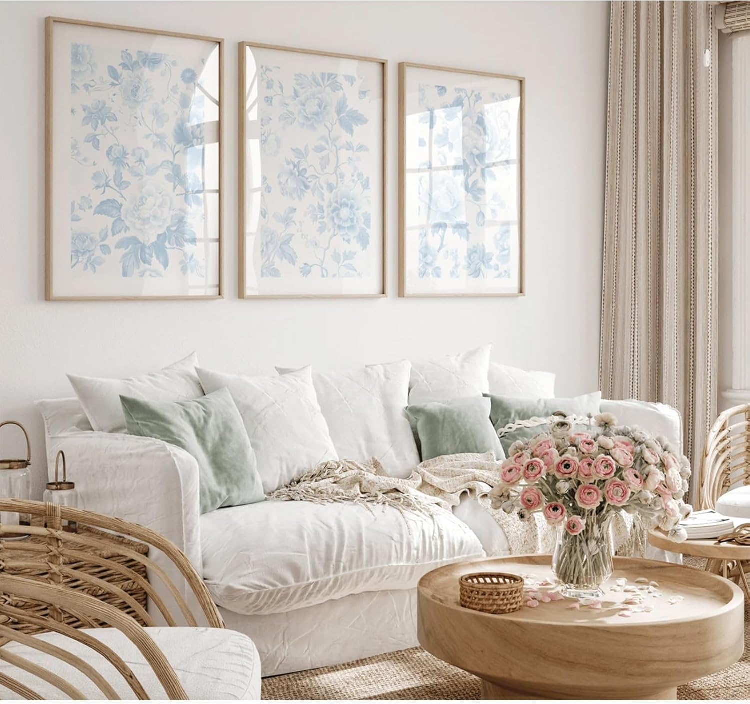 Unframed Blue Wall Decor — 16" — 24"L x 16"W