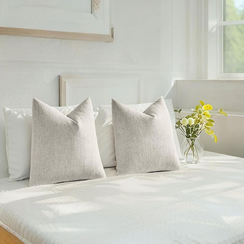 Linen Boho Beige Pillow Cover — 18" - View 6