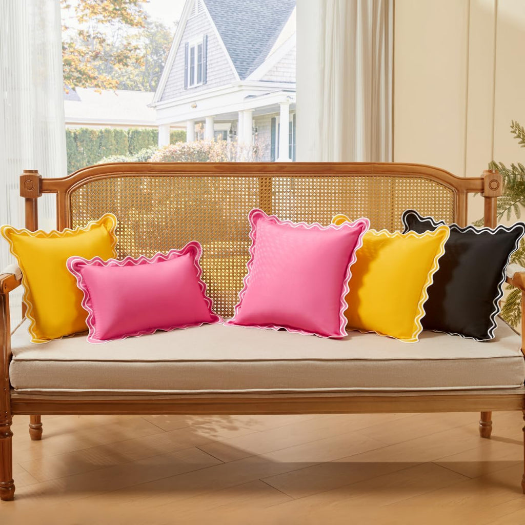 Embroidered Black Pillow Cover — 20" - View 9