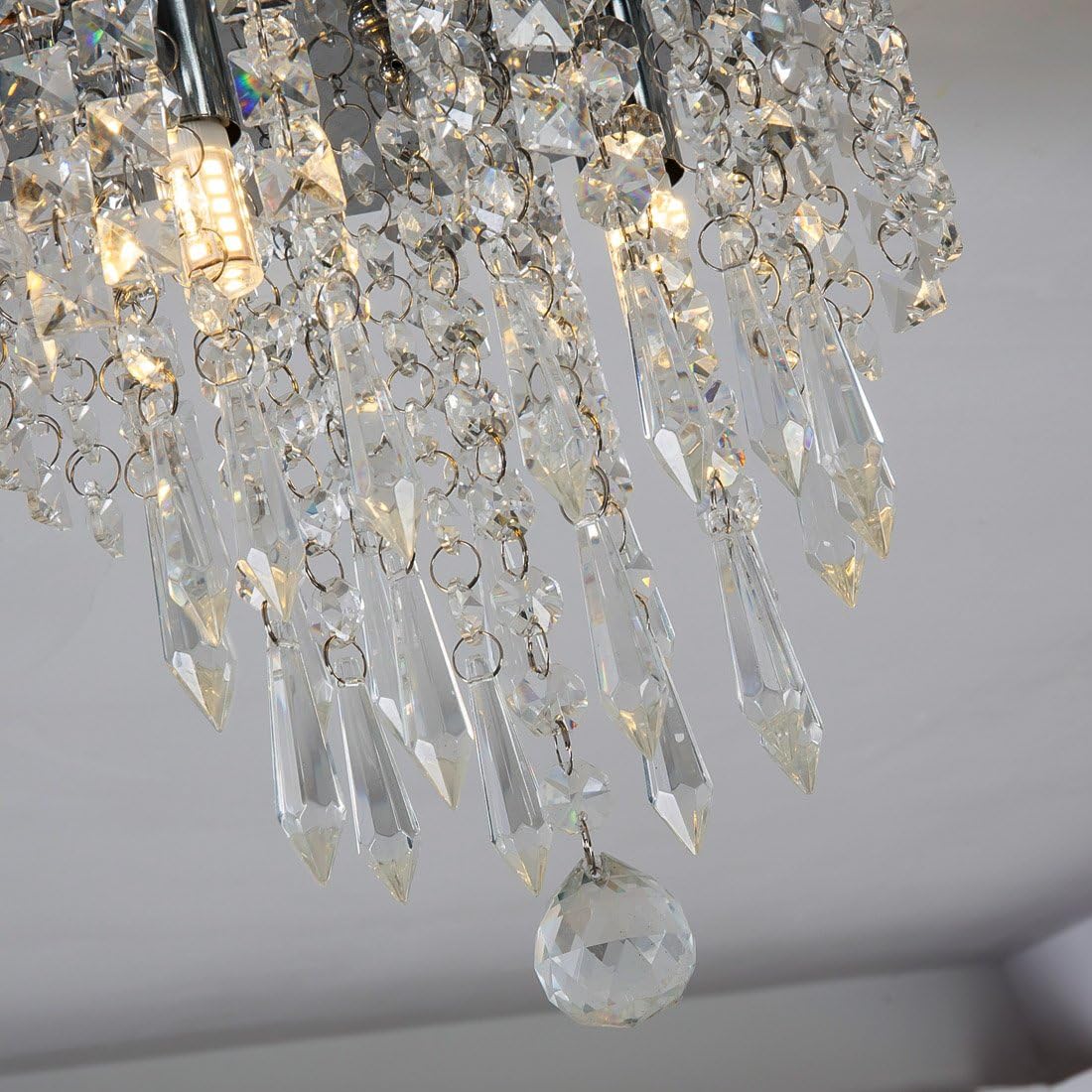 Luxe Metal Chandelier — 10.4" - View 9