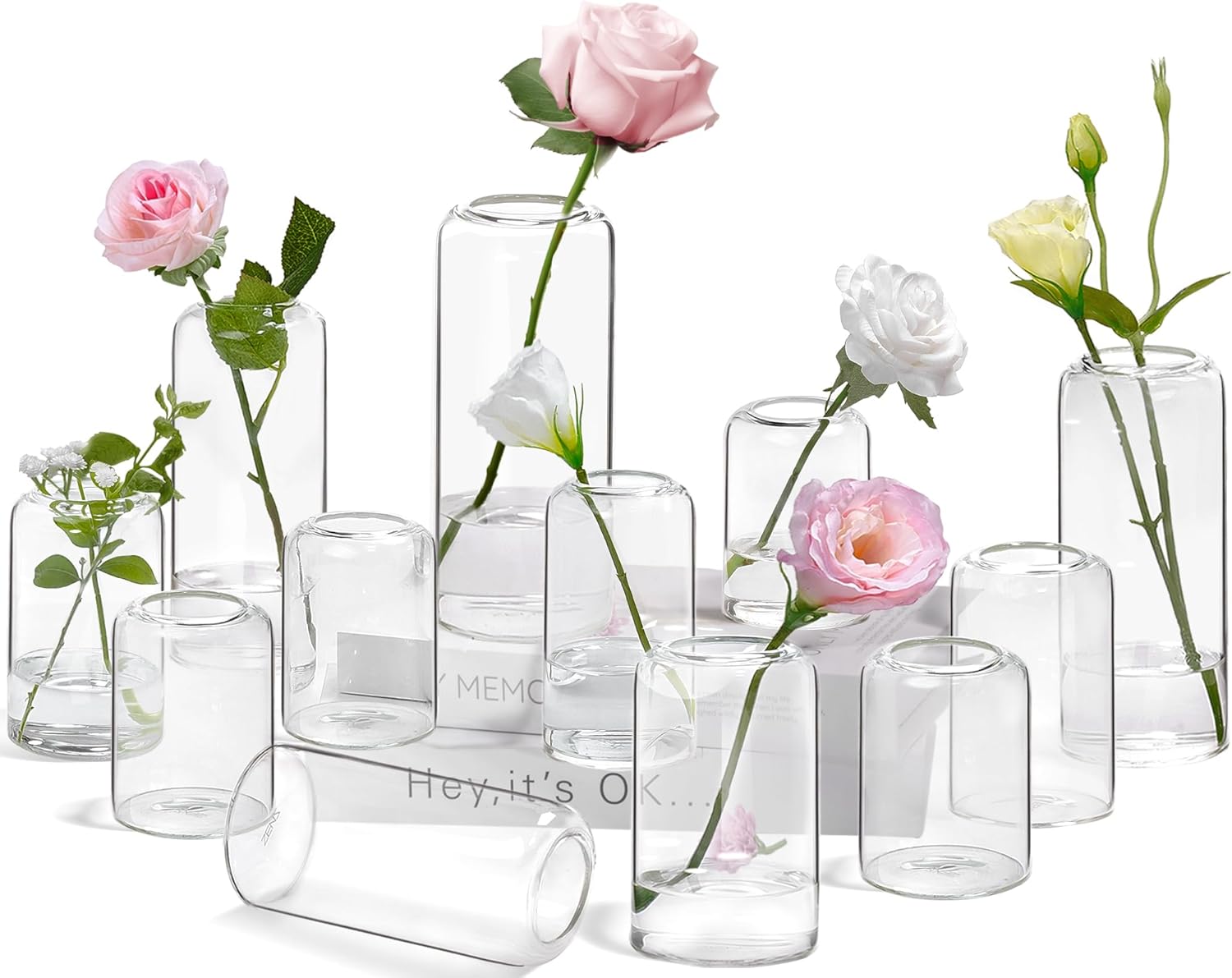 Modern Orange Vase — Set of 6 — Transparent