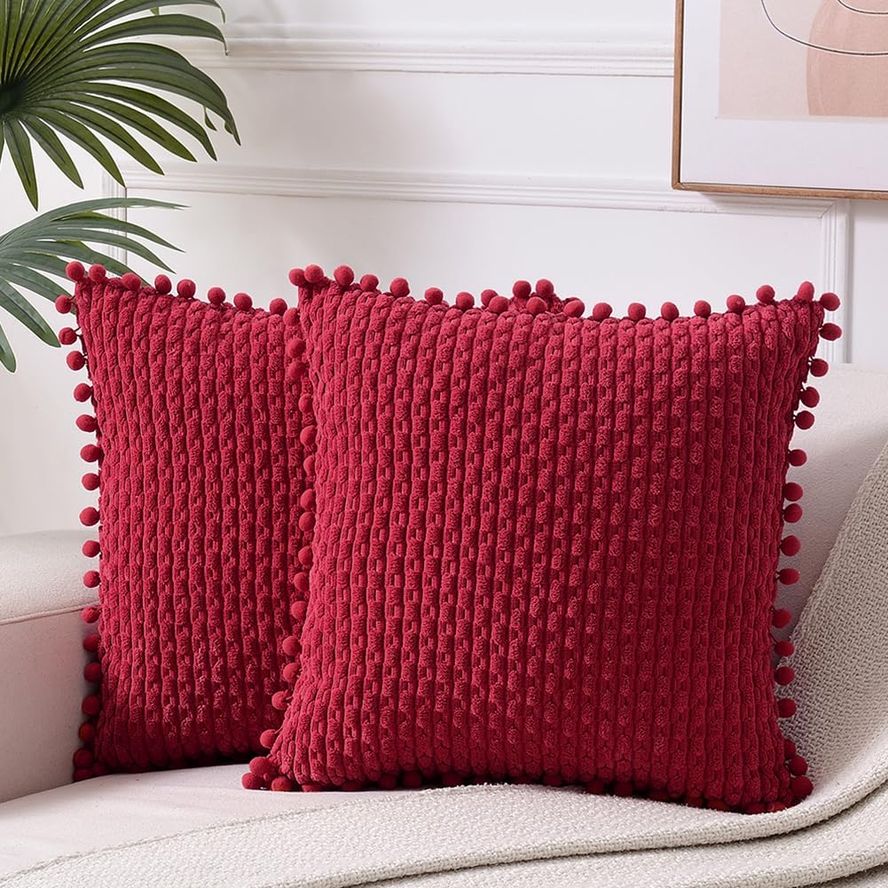 Boho Beige Throw Pillow Cover — 18" — 18" x 18" (Pack of 2)