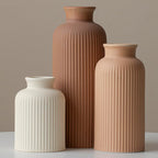 Modern Beige Decorative Vase — Large Coffee Mix