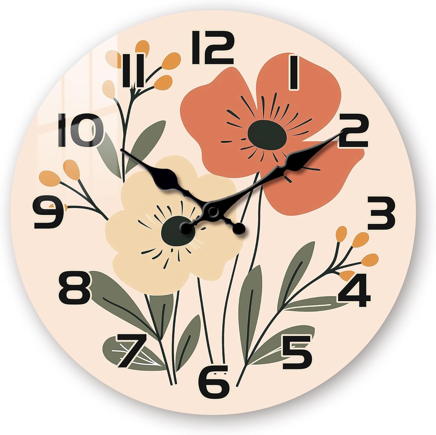 Battery Operated Boho Orange Wall Clock — 16" — Boho Orange 3