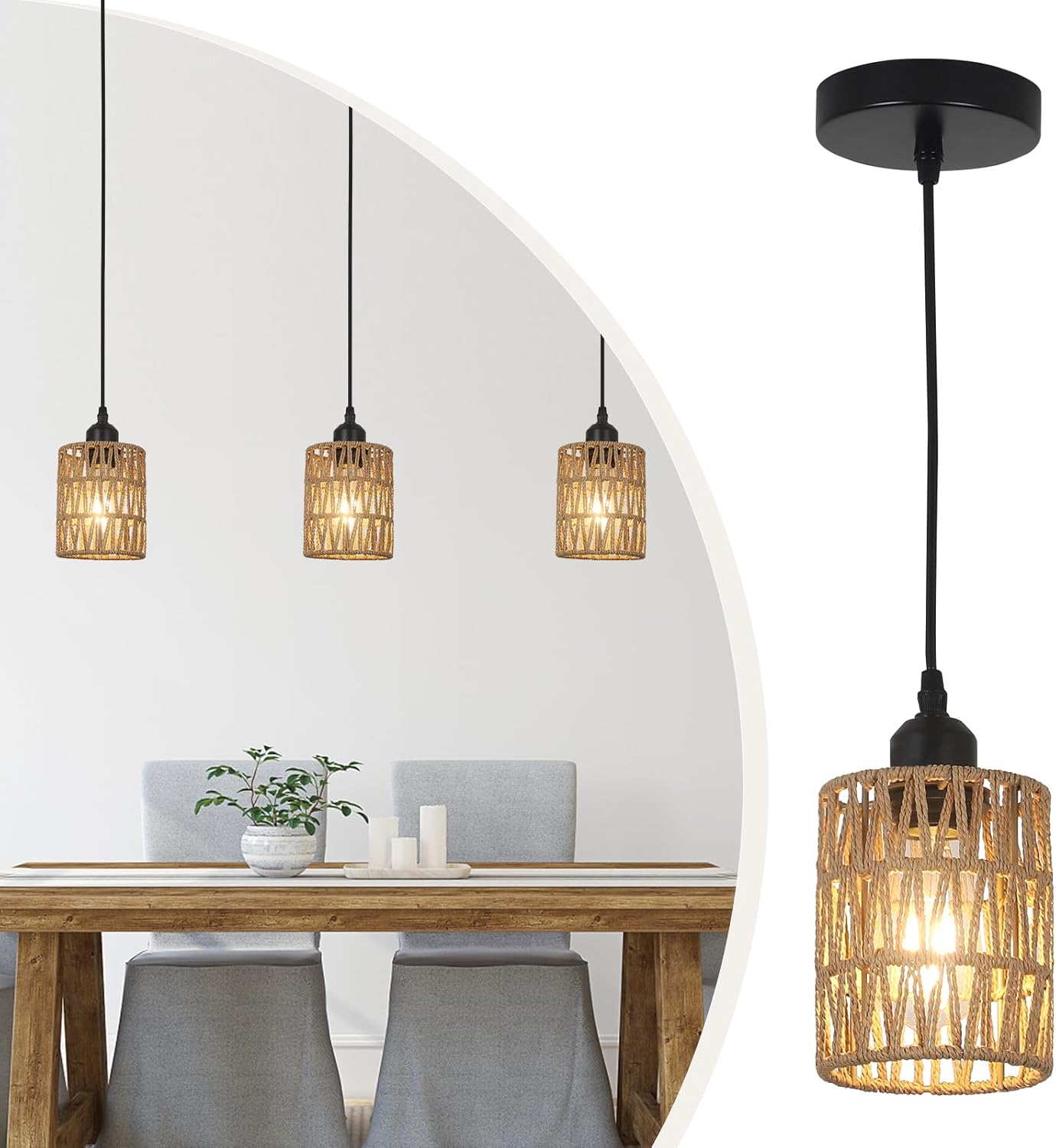 Boho Metal Chandelier — 3 Pack