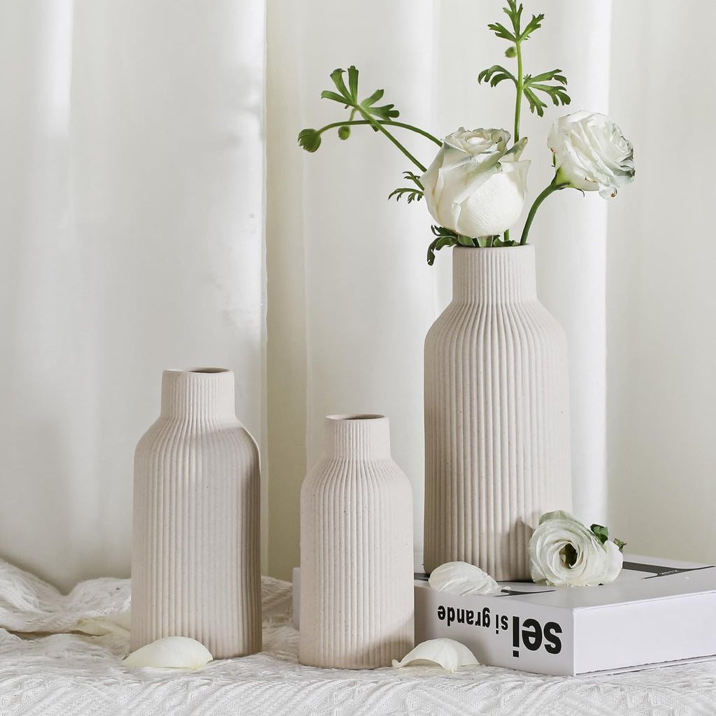 Boho Beige Vase — Set of 3 - View 7