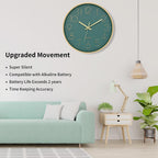 Battery Operated Luxe Black Wall Clock — 12" - View 3