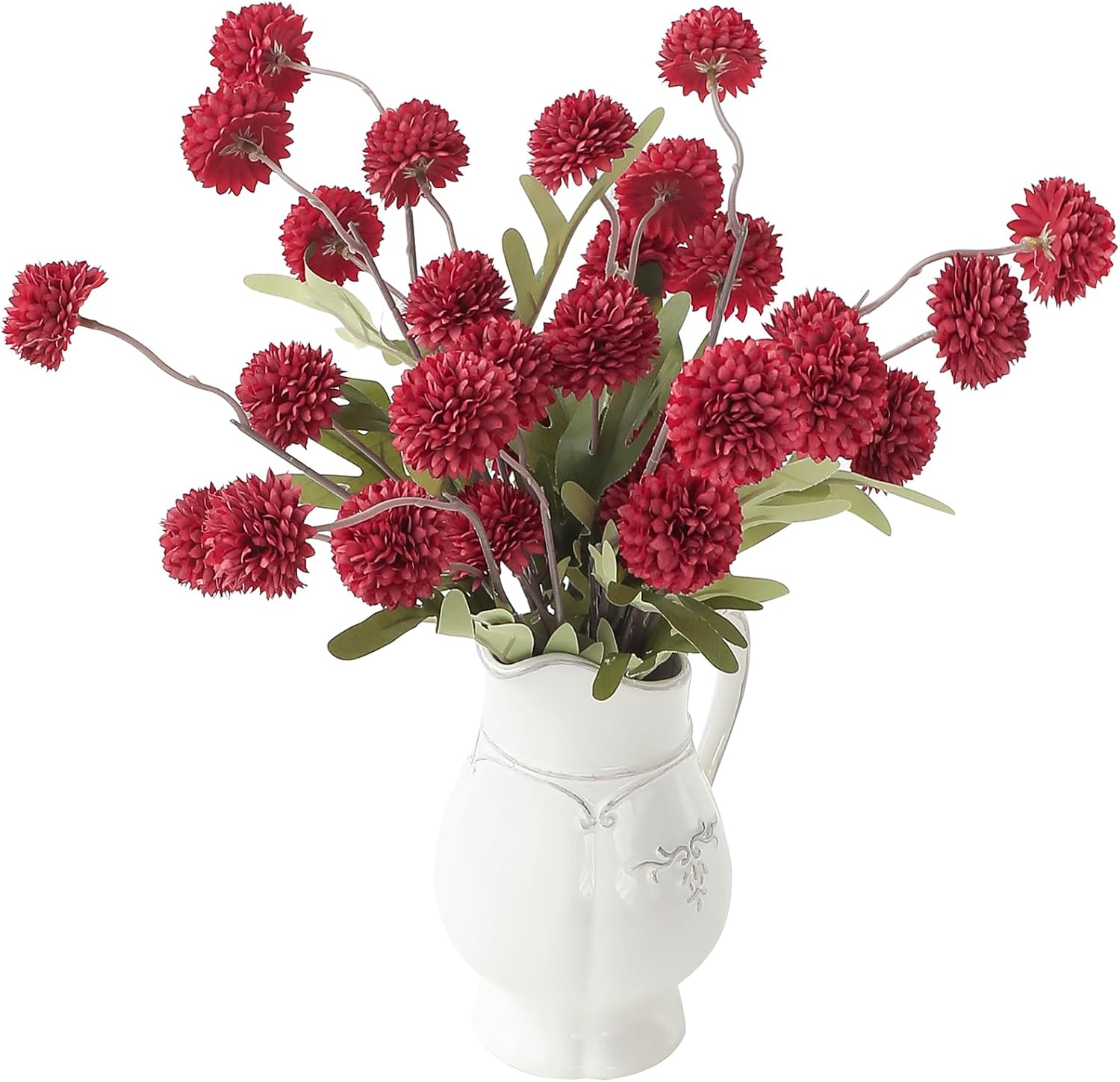 Beige Artificial Flowers — Dark Red