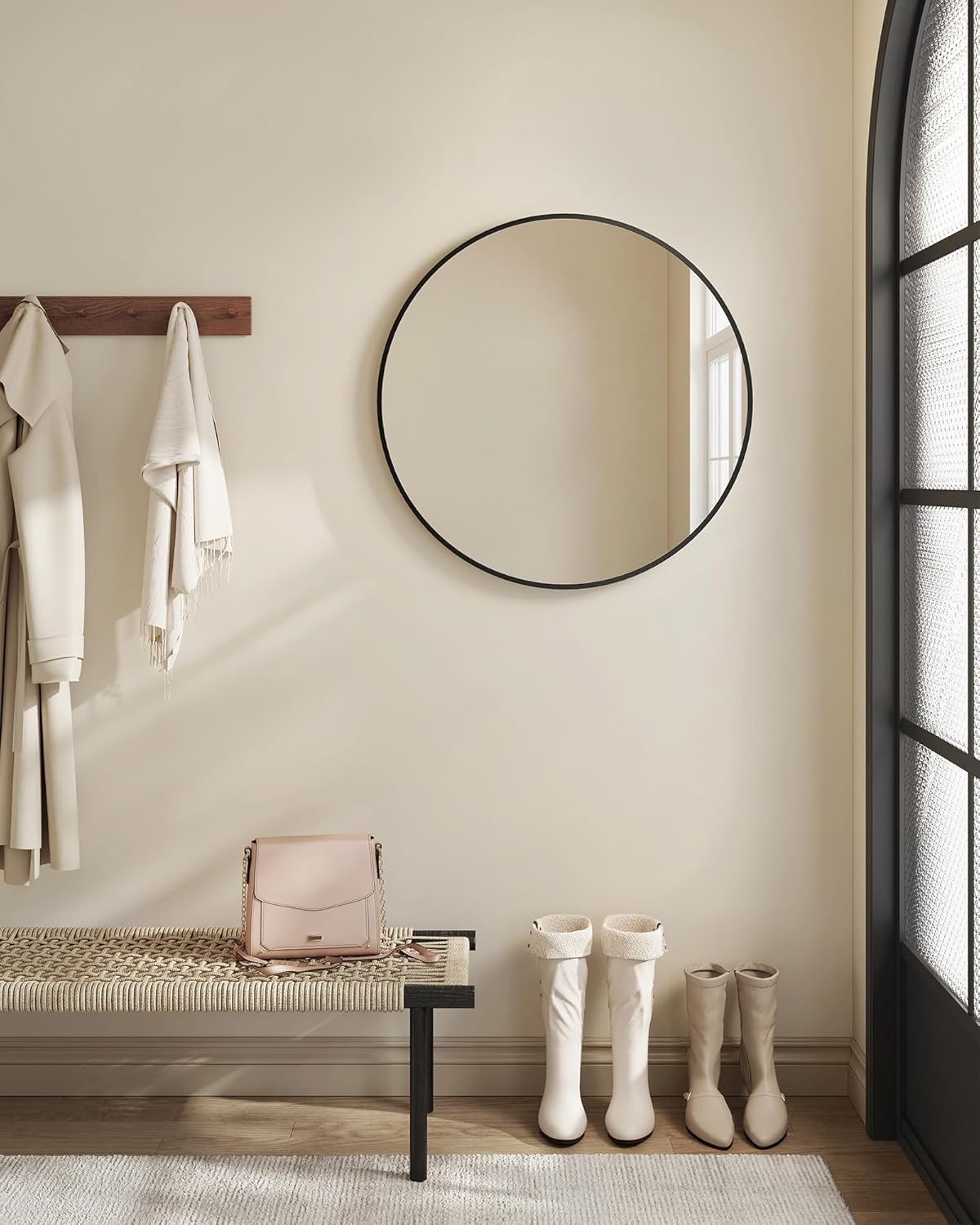 Black Round Mirror — 24" - View 7