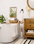 Hand-Woven Boho Beige Storage Basket - View 5