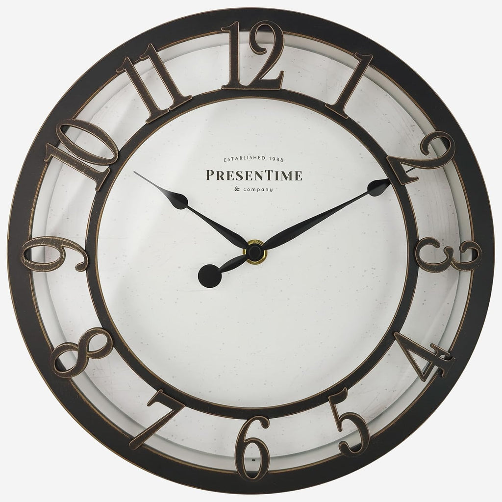 Vintage Farmhouse Gold Wall Clock — 10" — Oil Rubbed Bronze