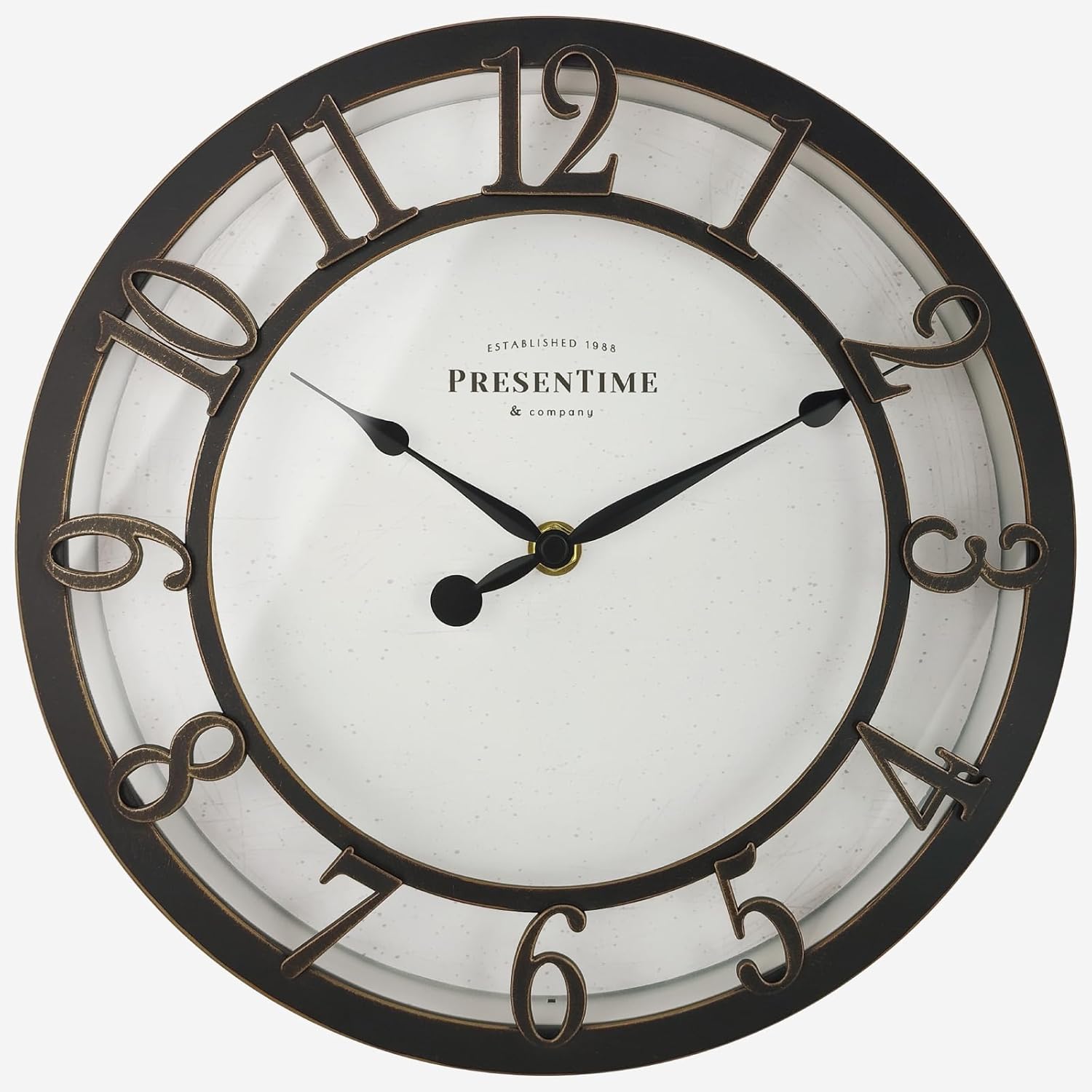 Vintage Farmhouse Gold Wall Clock — 10" — Oil Rubbed Bronze