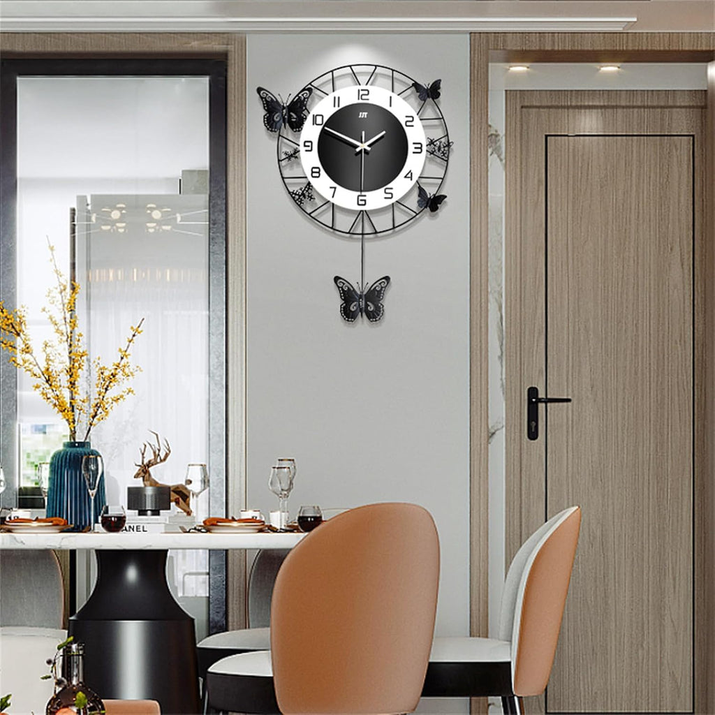 Modern Black Wall Clock — 20" - View 3