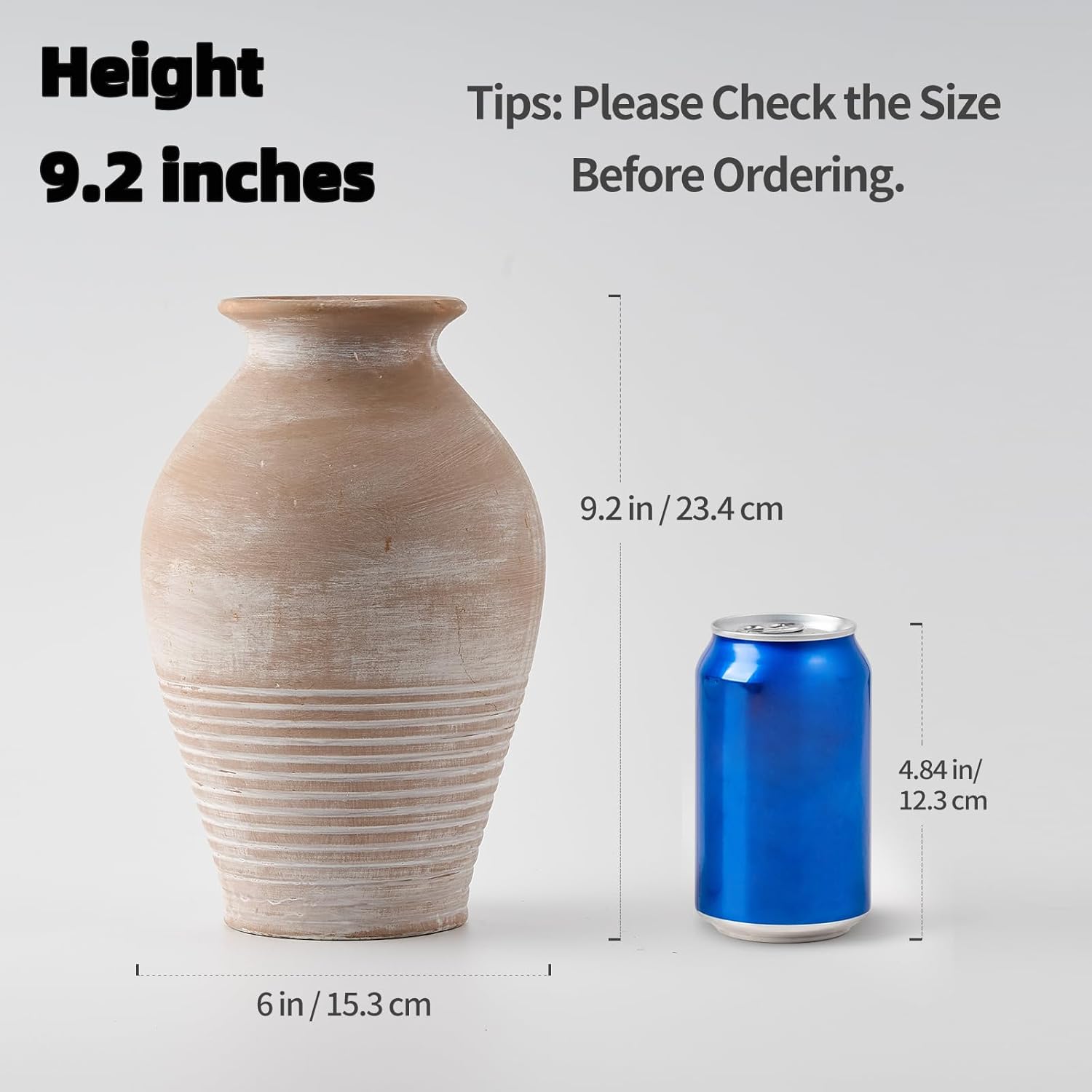 Farmhouse Beige Flower Vase — 2" - View 2