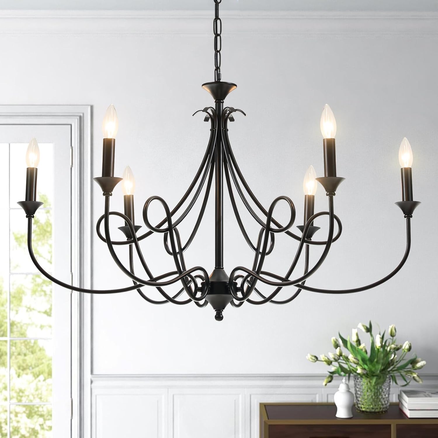 Farmhouse Black Chandelier — Black