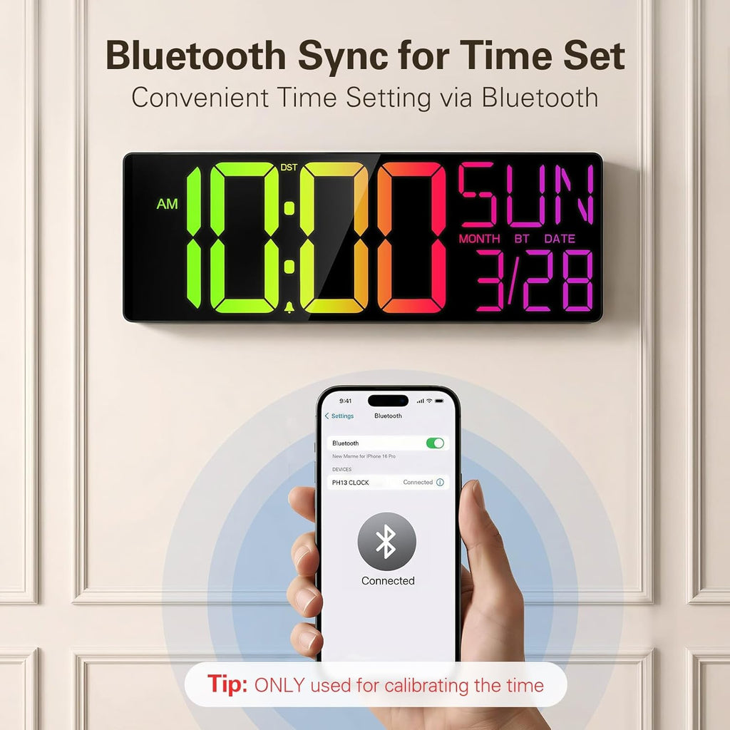 RGB Black Wall Clock — 18" - View 6