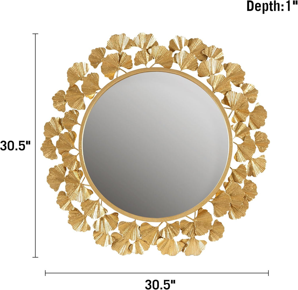 Round Luxe Gold Wall Mirror — 30.5" - View 6