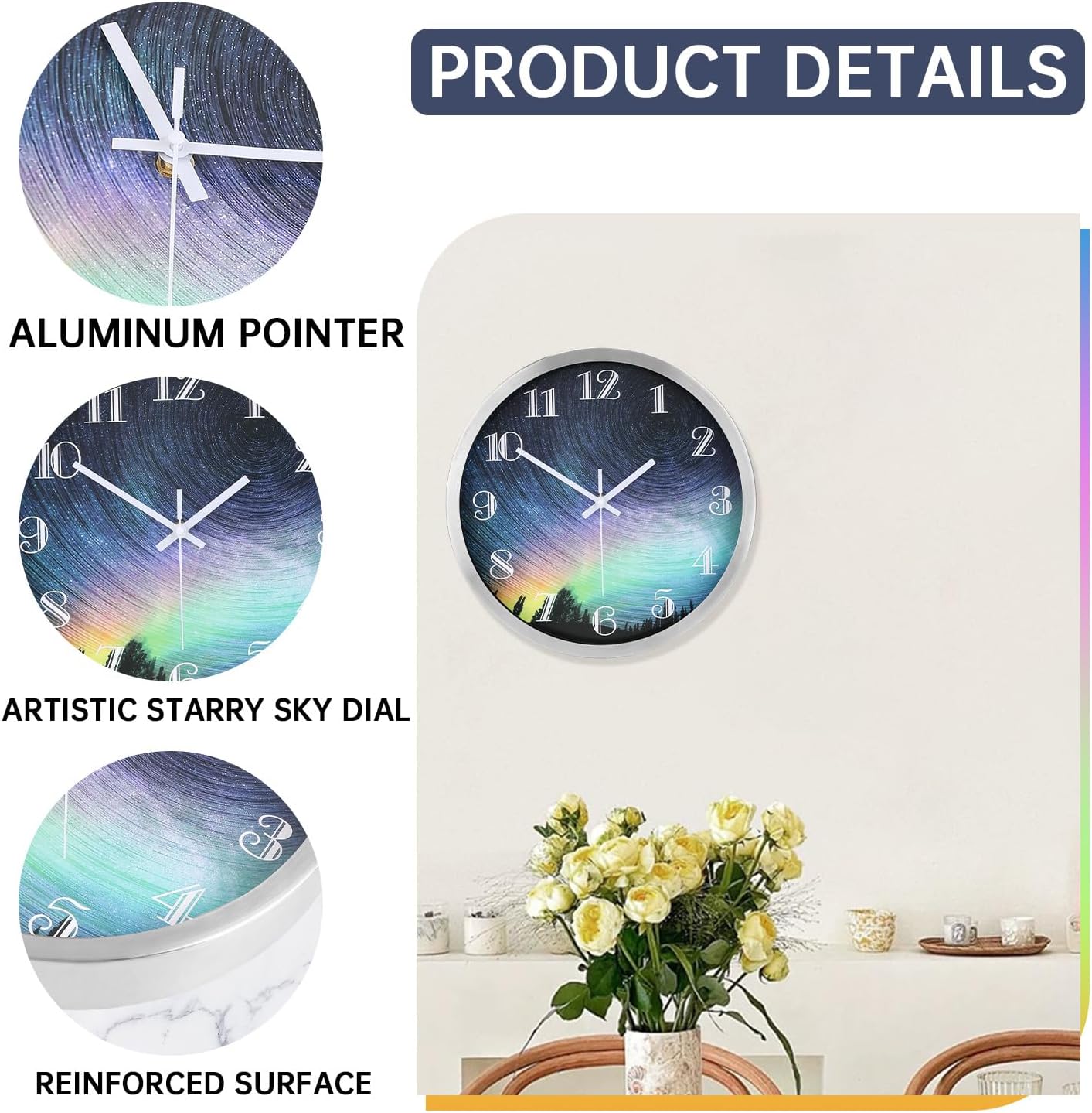 Battery Operated Modern Wall Clock — 12" - View 2