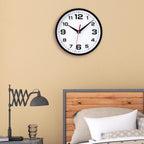 Battery Operated Modern Black Wall Clock — 10" - View 9