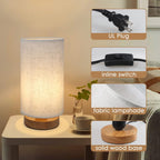 Linen Modern Fabric Desk Lamp — Set of 1 - View 5