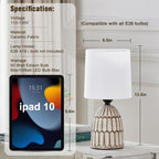 Boho Ceramic Bedside Lamp — 13.5" - View 2