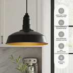 Beige Pendant Light — 12" - View 2