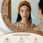 Round Beige Wall Mirror — 30" - View 4