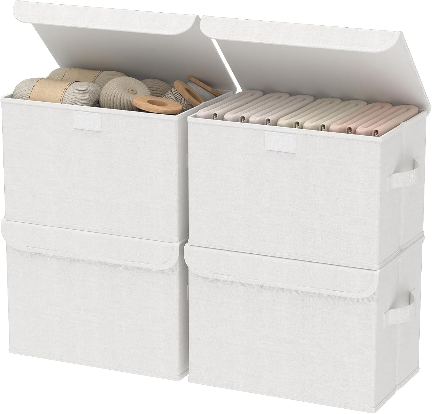 Beige Storage Bin — 2x7 — Small（4 Pack）