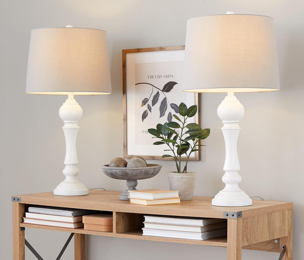 Farmhouse Grey Bedside Lamp — 32" - View 2