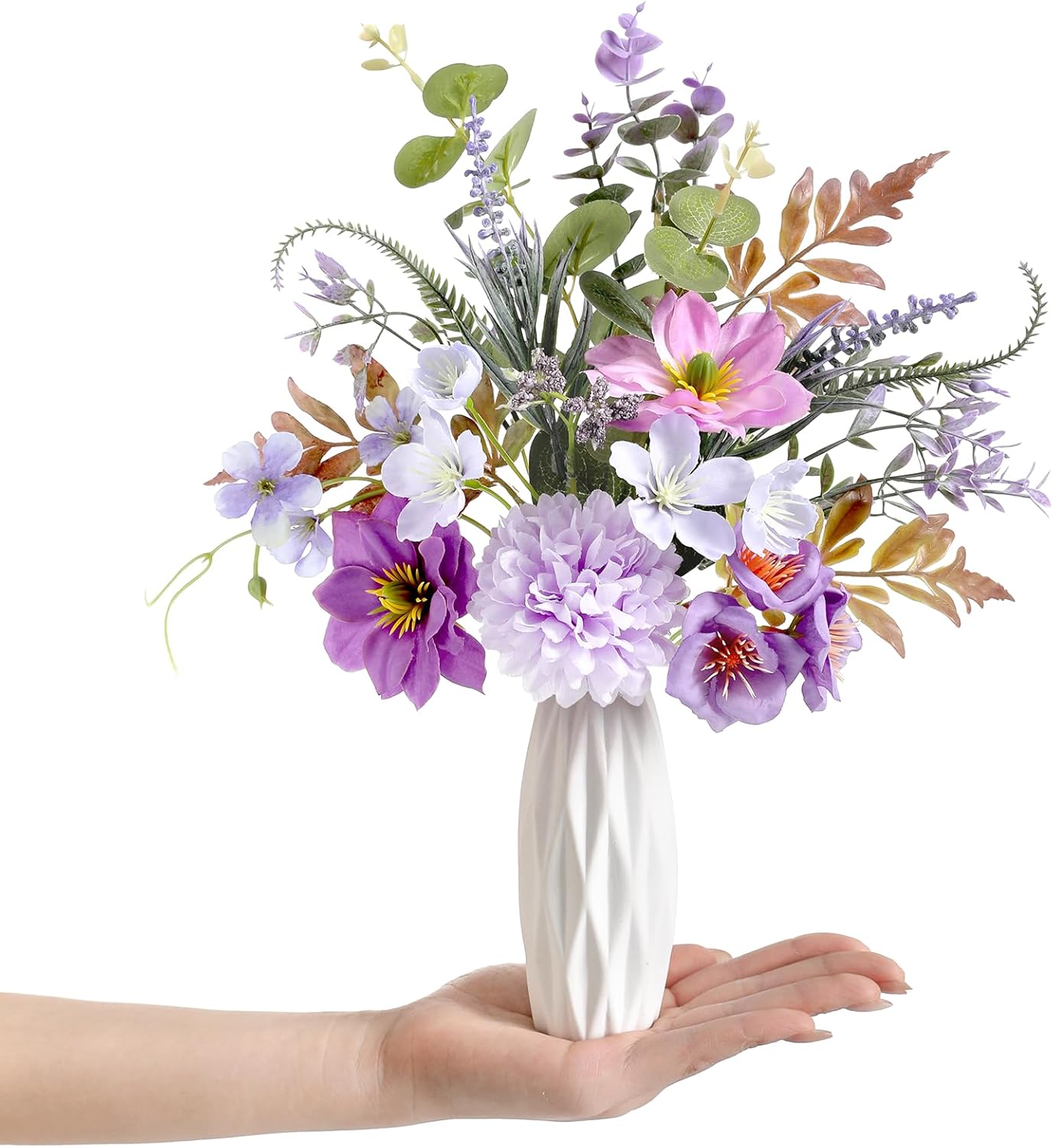 Farmhouse Blue Artificial Flowers — 11" — Purple