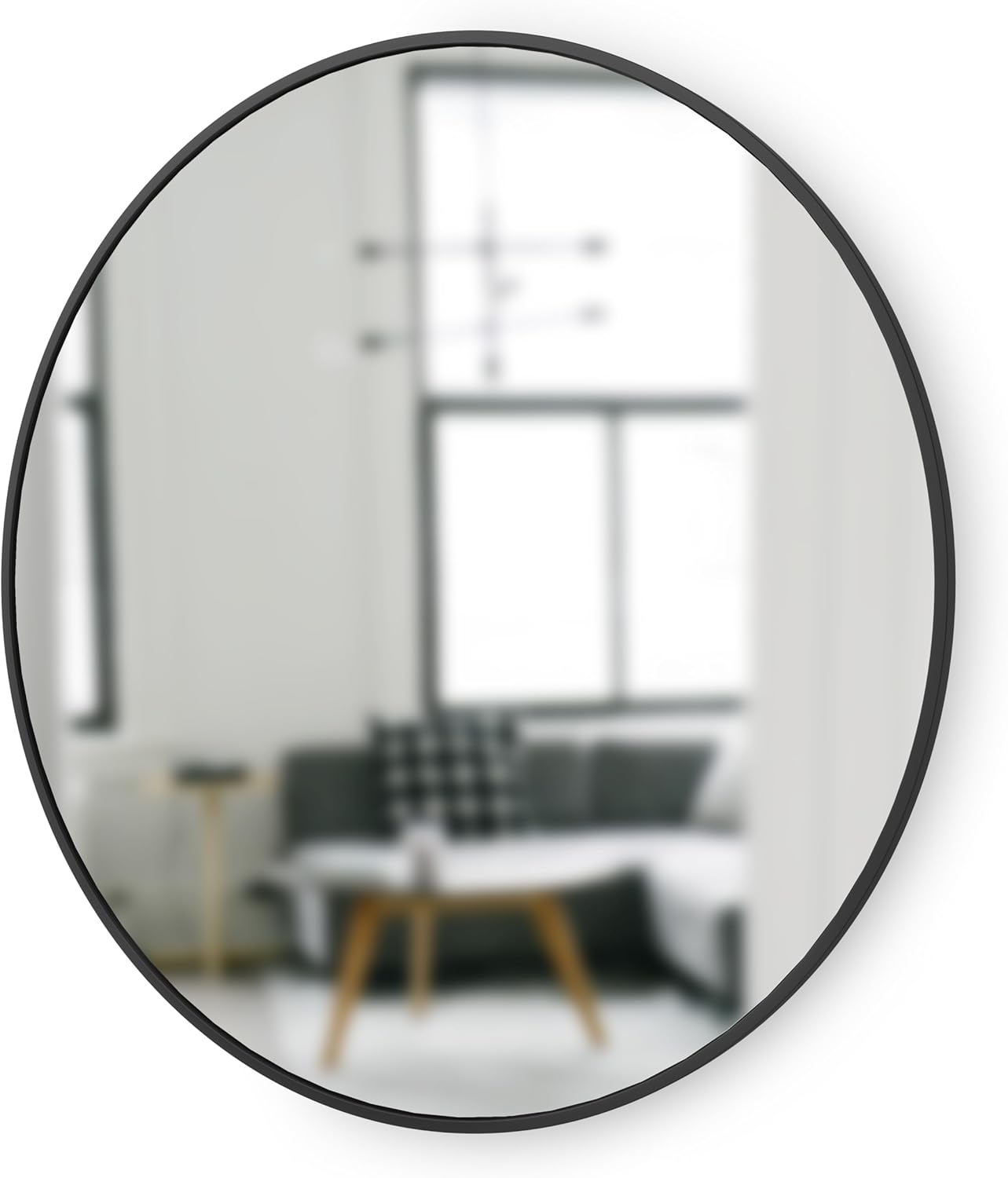 Round Modern Beige Wall Mirror — 37" - View 13