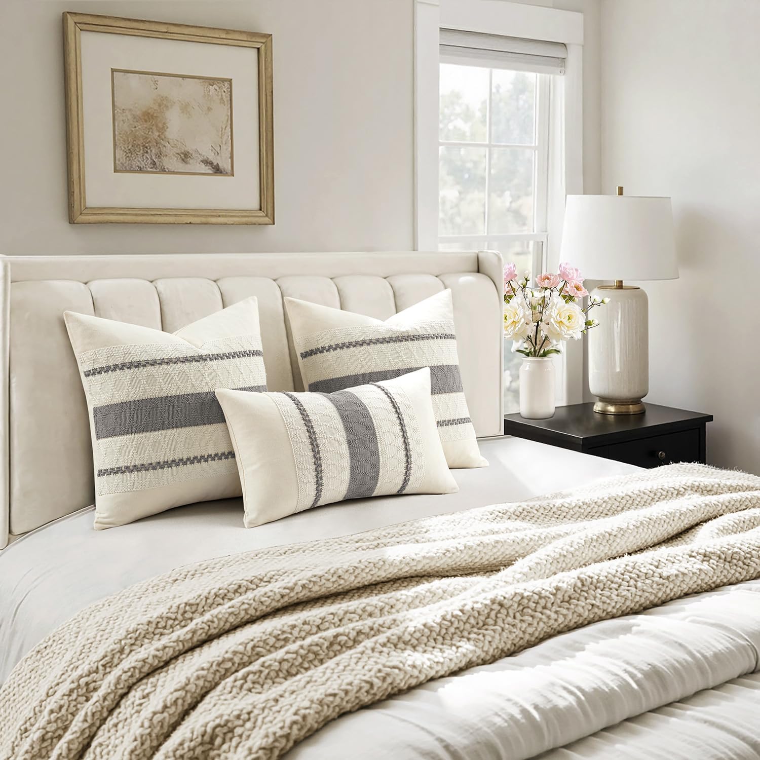 Boho Beige Pillow Cover — 18" - View 4