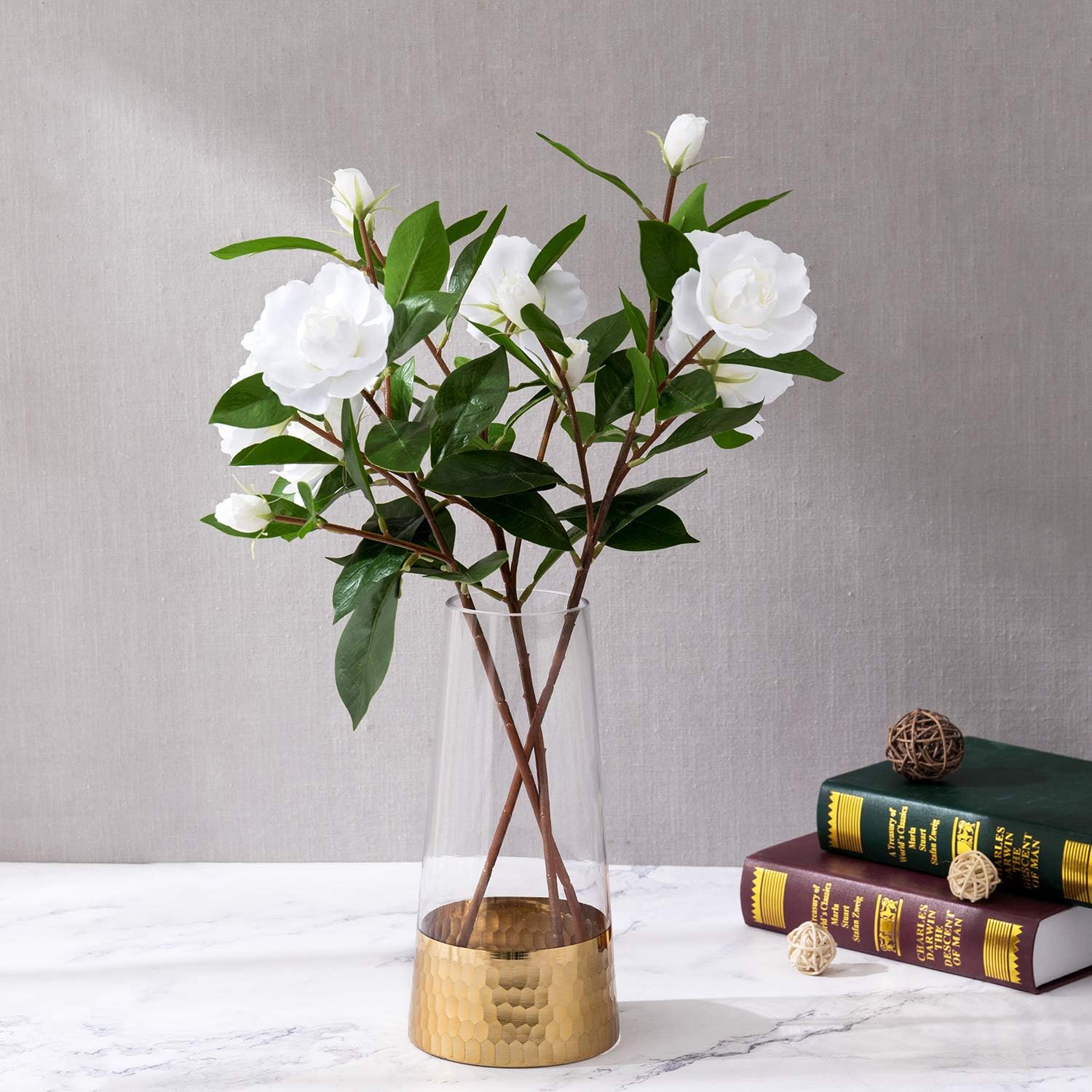 Luxe Beige Flower Vase — 10" - View 2
