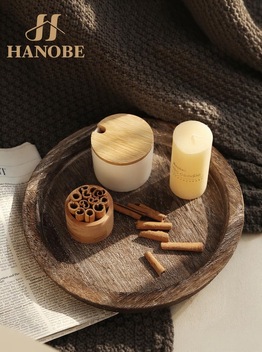 Round Farmhouse Black Candle - View 8