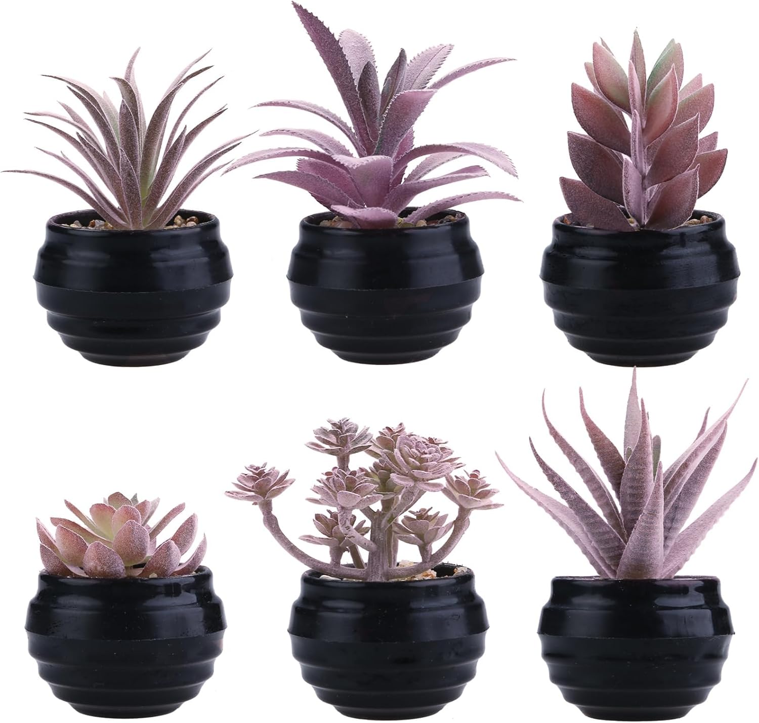 Black Artificial Plant — Purple Pink-black Pot