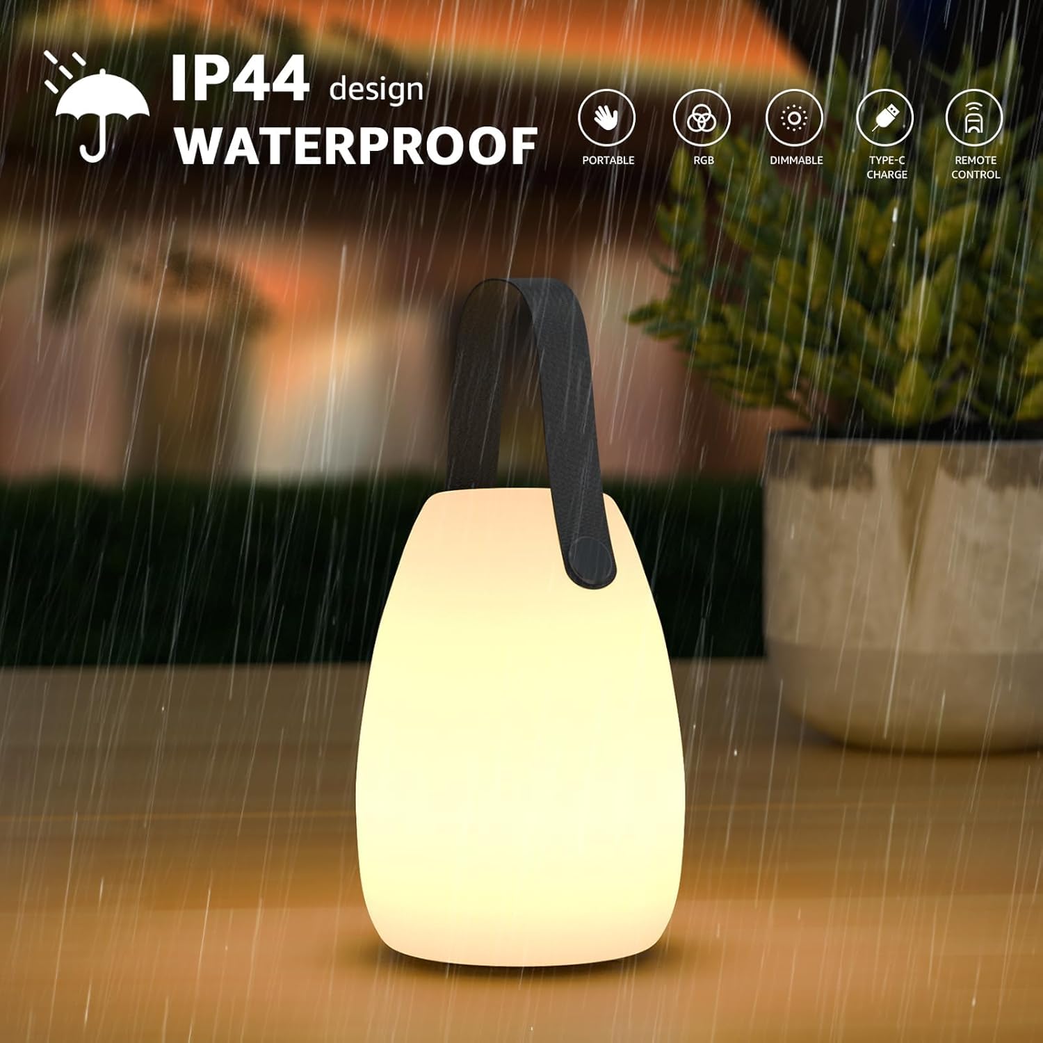 Cordless White Table Lamp - View 6