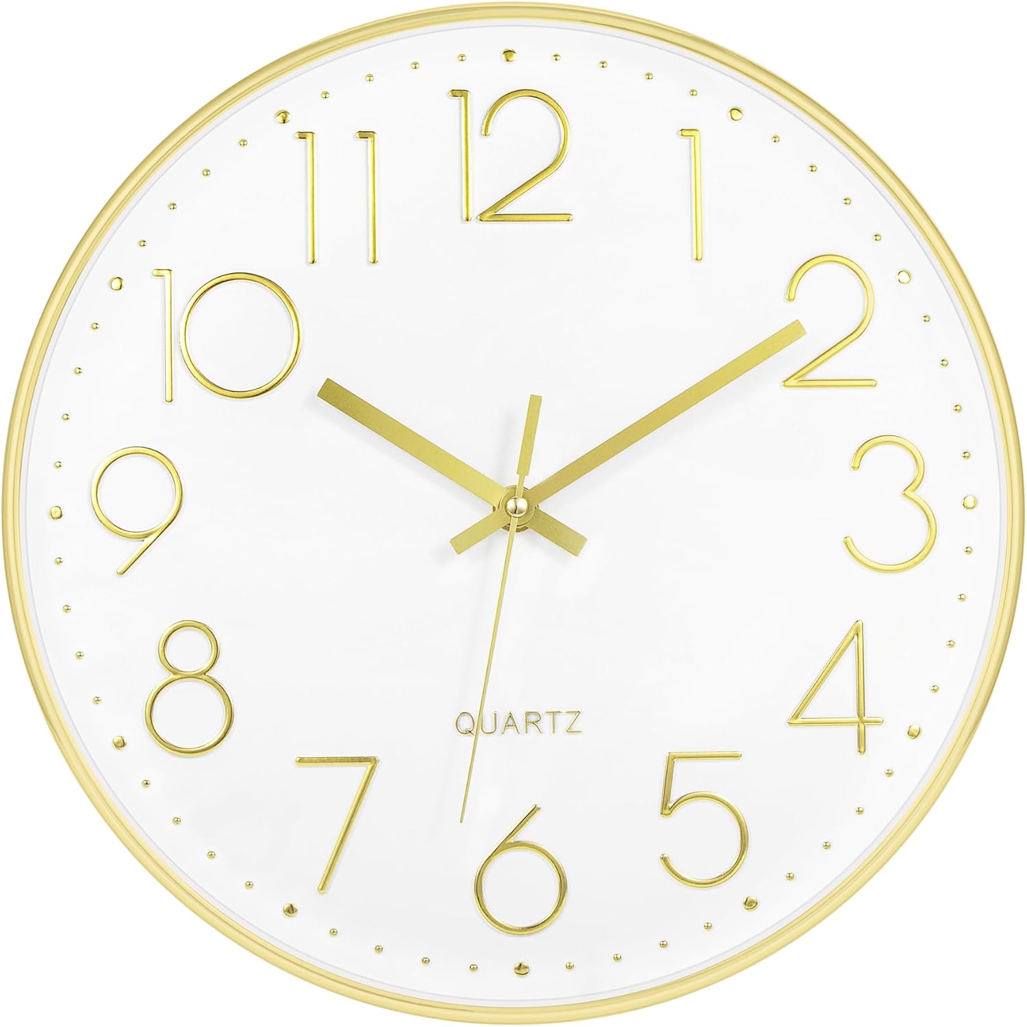 Battery Operated Luxe Gold Wall Clock — 10" — 12 Inch