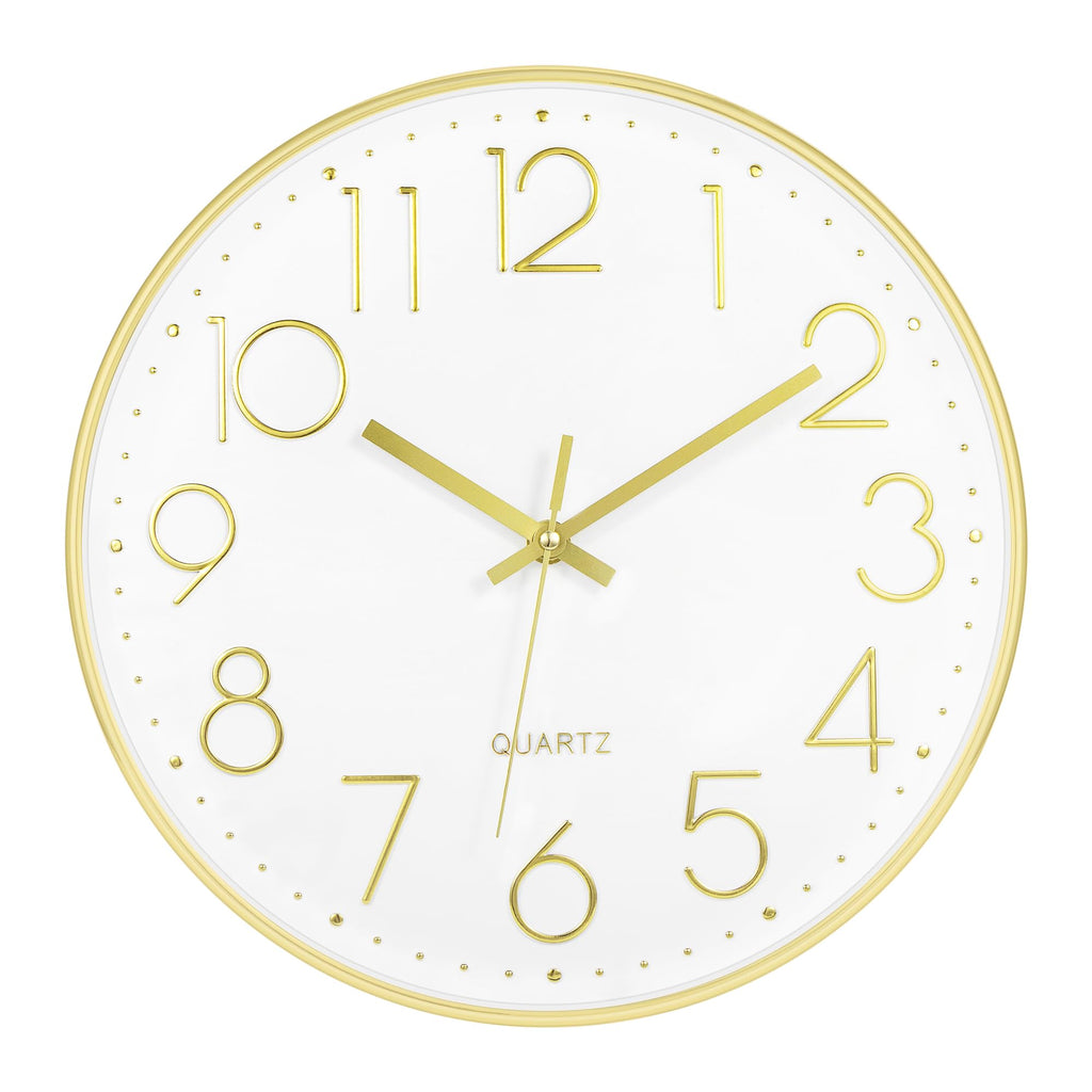Battery Operated Luxe Beige Wall Clock — 14"