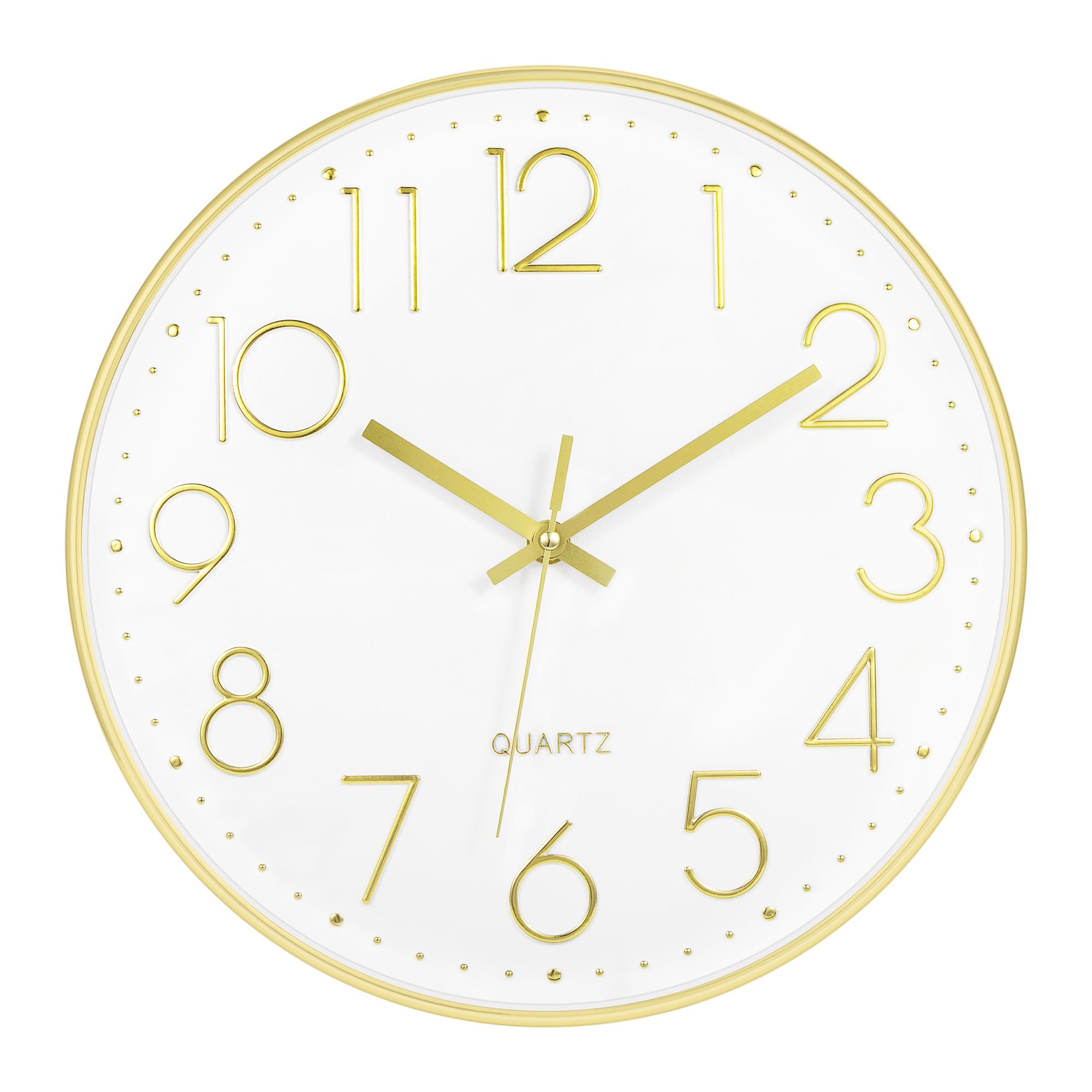 Battery Operated Luxe Beige Wall Clock — 14"