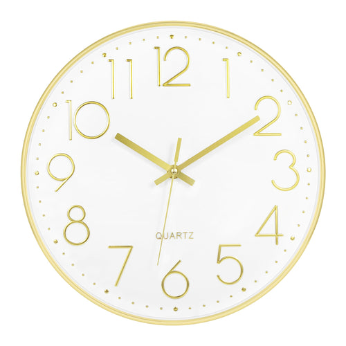 Battery Operated Luxe Beige Wall Clock — 14"
