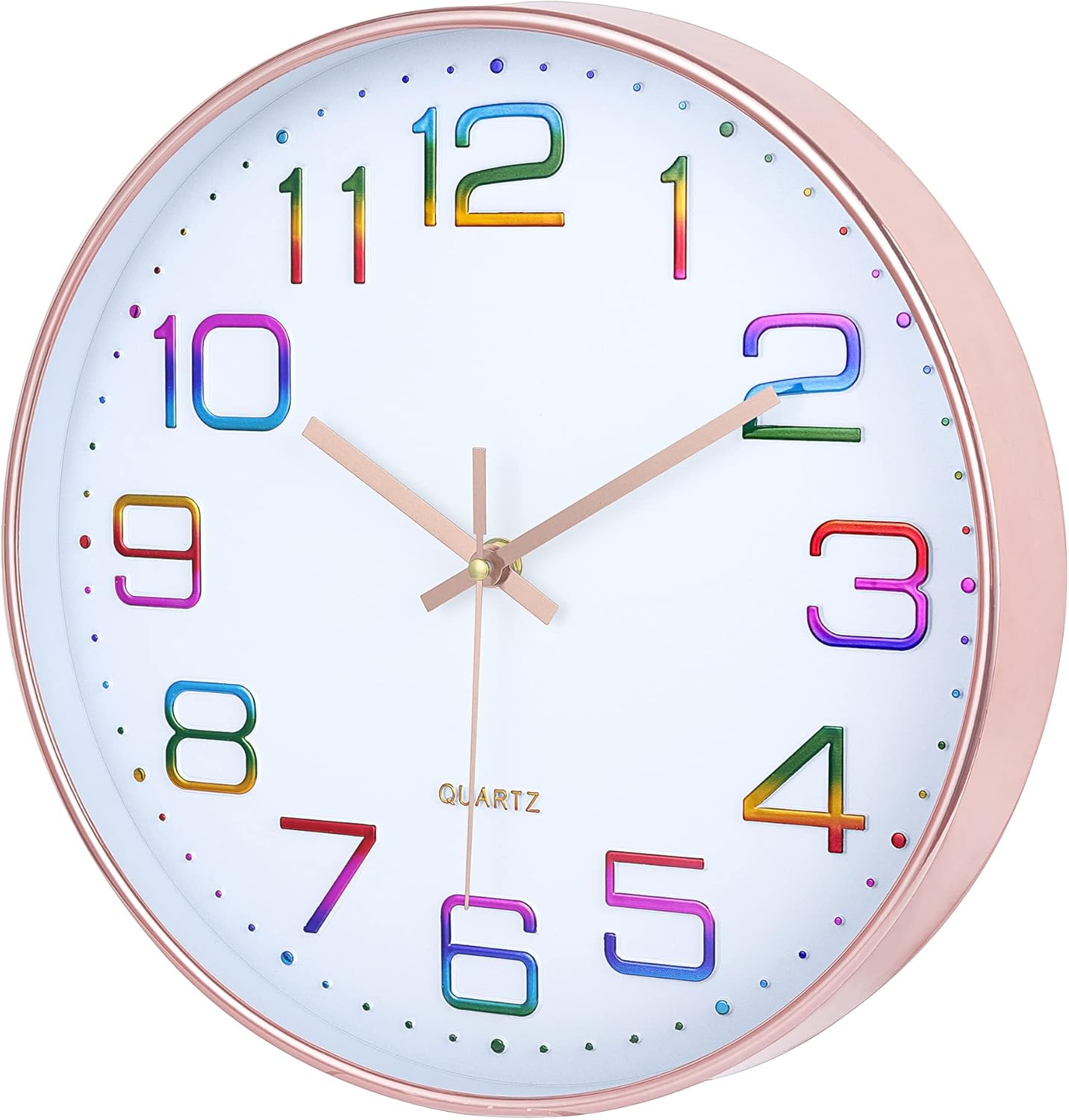 Battery Operated Luxe Black Wall Clock — 12" - View 5