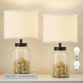 Modern Blue Bedside Lamp — White