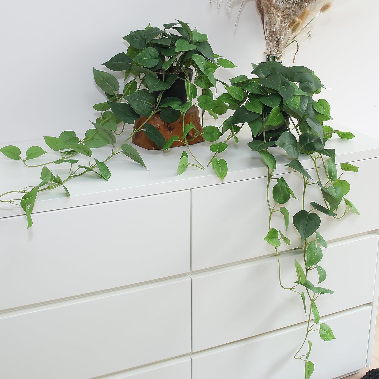 Gold Artificial Plant — 33" — Green Pothos