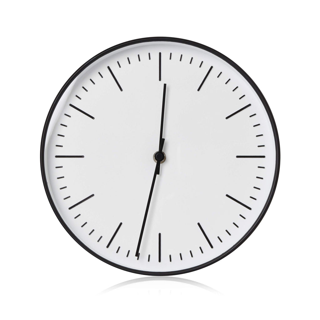 Battery Operated Black Wall Clock — 10"