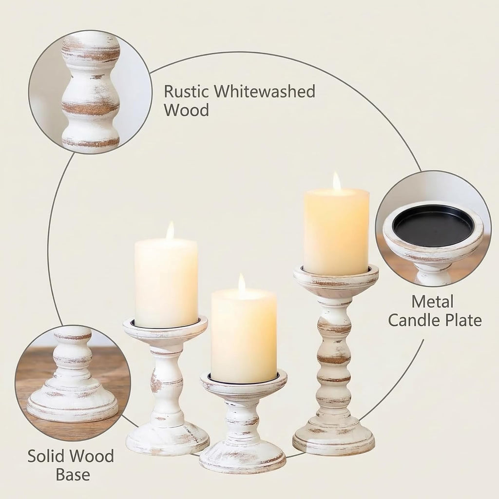 Farmhouse Brown Pillar Candle — 3.9" - View 6